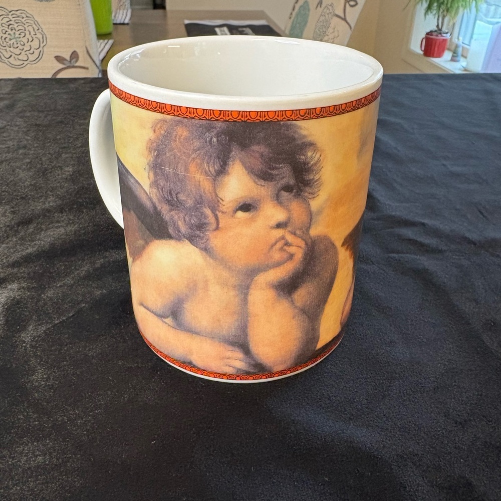 Collectible Ceramic Mug Detailing Raphael’s Famous Painting ,The Sistine Madonna